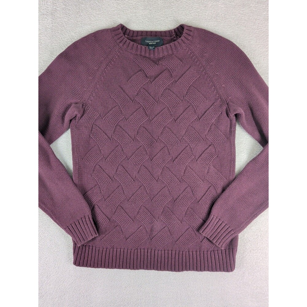 Lands’ End cable knit drifter sweater Size XS 2-4 Maroon